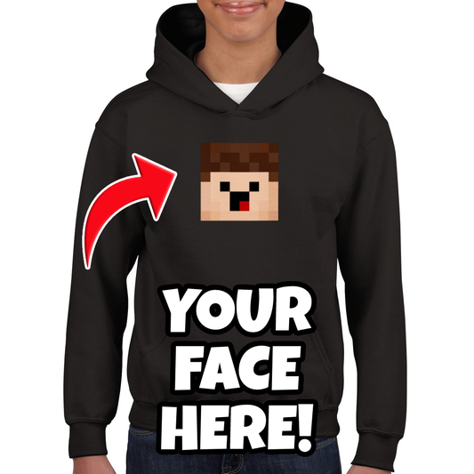 Minefaces Custom Kids Size Hoodie - Your Face Here!