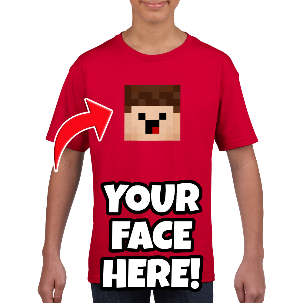 Minefaces Custom Kids Size Tee - Your Face Here!